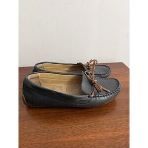 Clarks Collection Women's Dameo Swing Black Leather Driving Loafers Size 6M